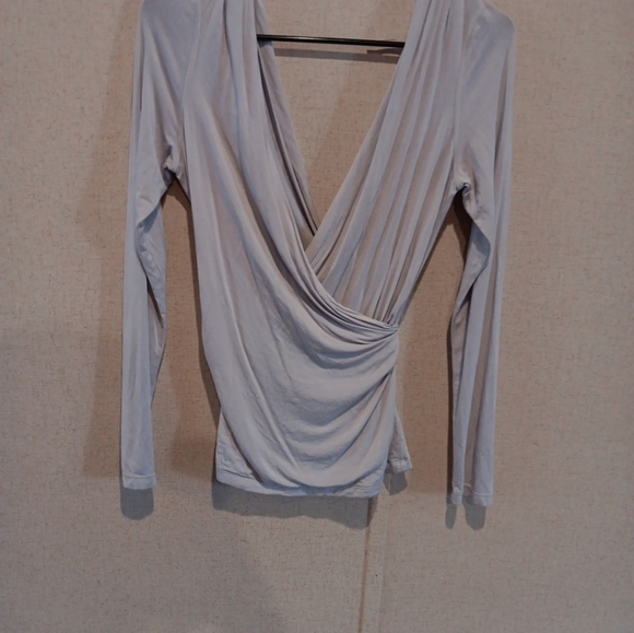 Free People Women's Gray  Long Sleeve Open LOW Cross Back Size S - Picture 3 of 6